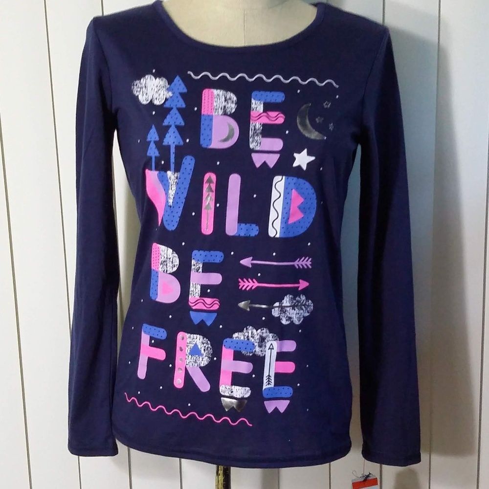 Girls Slim women Sleepwear T Shirt Cat & Jack Blue  Sleeve XL